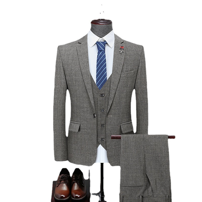 Groom Wedding Dress Set/Men's Casual Business Three Piece Jacket Coat Pants Suit Pants Set
