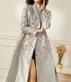 British Temperament Small Fragrant Style Silver Mid Length Women's Dress