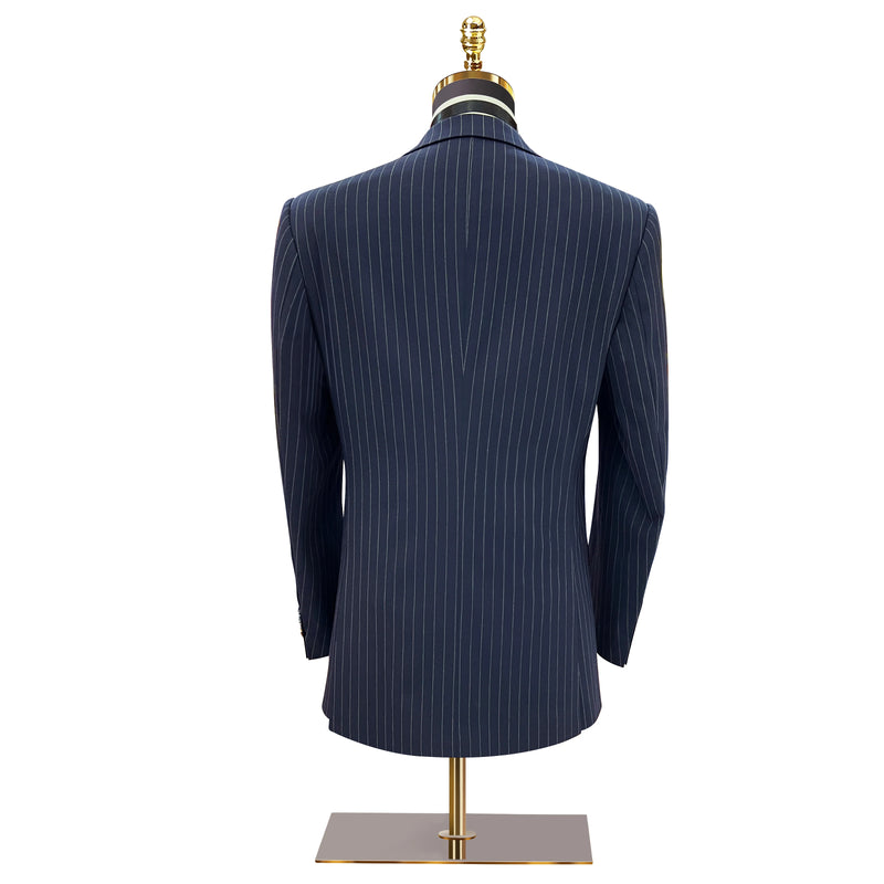 Advanced Single Breasted Suit Blue Striped Jacket Men's Slim Fit Suit Business and Professional Formal Attire