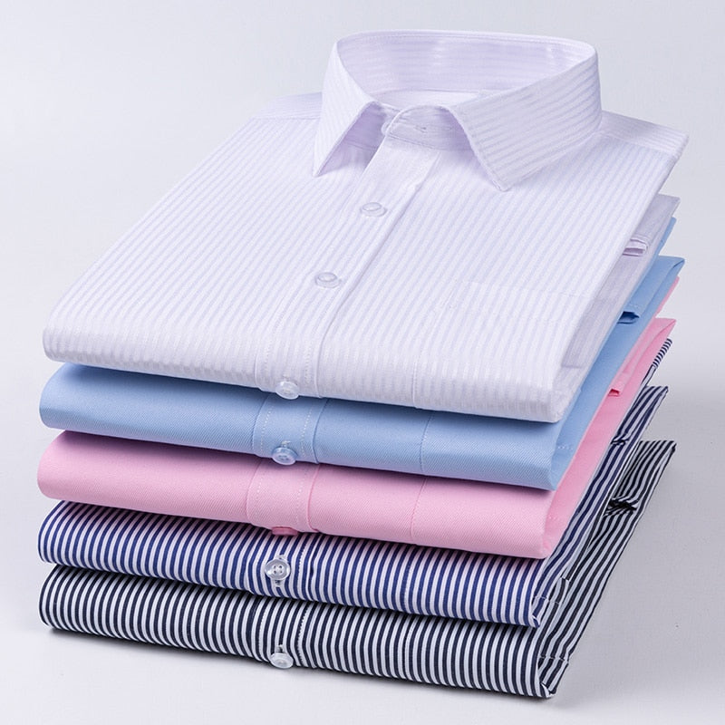 Autumn Long Sleeved Shirt Men's Striped Business and Casual Work Shirt Men's Middle-aged and Young Work Clothes, Work Clothes