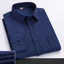 Autumn Long Sleeved Shirt Men's Striped Business and Casual Work Shirt Men's Middle-aged and Young Work Clothes, Work Clothes