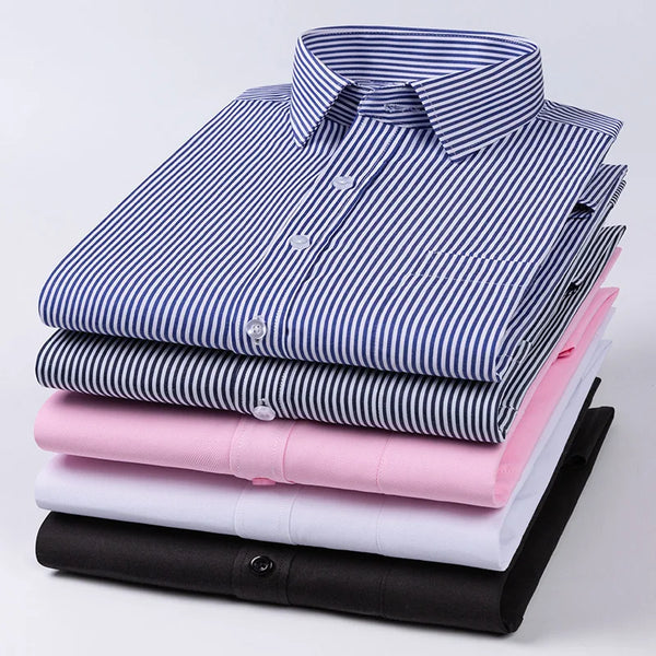 Autumn Long Sleeved Shirt Men's Striped Business and Casual Work Shirt Men's Middle-aged and Young Work Clothes Work Clothes