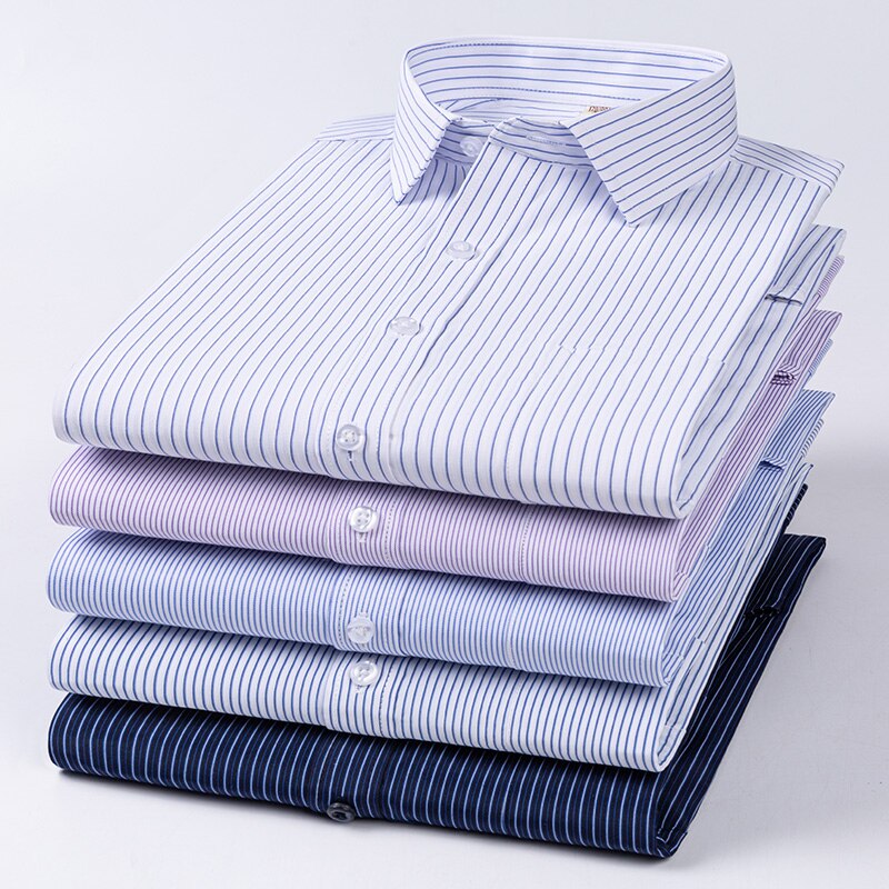 Autumn Long Sleeved Shirt Men's Striped Business and Casual Work Shirt Men's Middle-aged and Young Work Clothes, Work Clothes