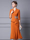 Autumn New Dress Formal Occasion Suit Collar Studded Diamond Waist Show Slim and Long Fishtail Dress