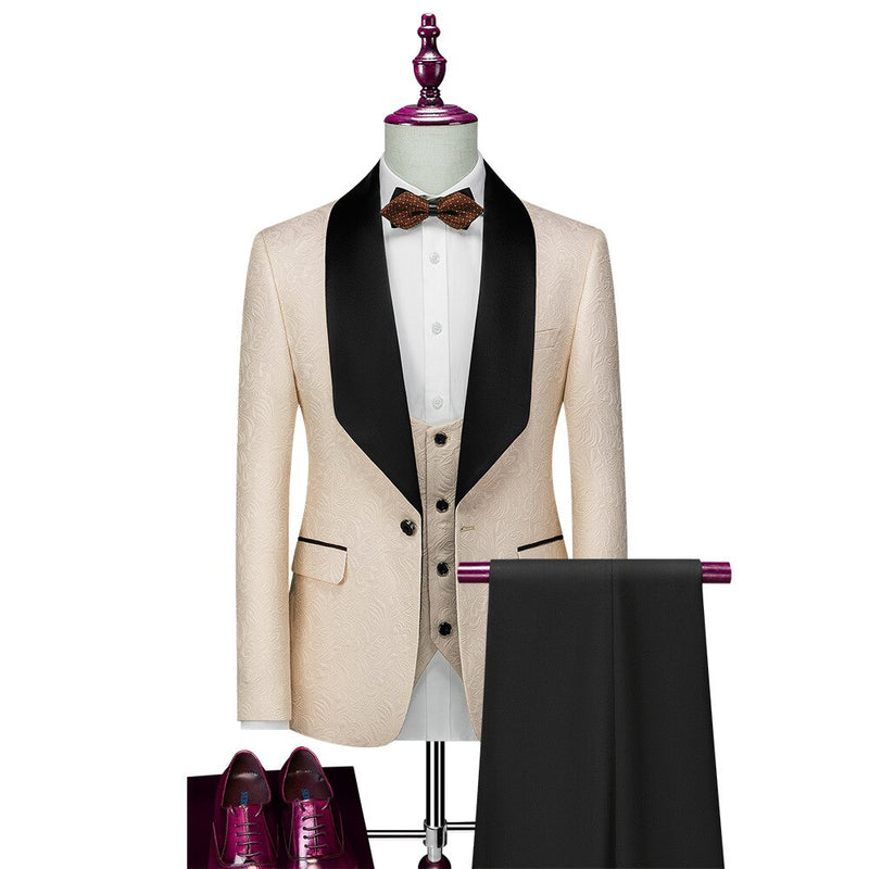 Autumn New Style Men's Business Casual Suit Men's Wedding Groom Dress House Suit Men