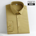 Autumn Non Ironing Long Sleeved Shirt Men's Elastic Business Dress Solid Color Shirt Men's Youth Fashion Casual Shirt