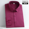 Autumn Non Ironing Long Sleeved Shirt Men's Elastic Business Dress Solid Color Shirt Men's Youth Fashion Casual Shirt