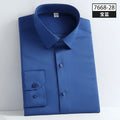 Autumn Non Ironing Long Sleeved Shirt Men's Elastic Business Dress Solid Color Shirt Men's Youth Fashion Casual Shirt