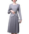 Autumn/Winter Dress Belt Women's Elegant Style Long Sleeve Fake Two Piece Pleated Skirt