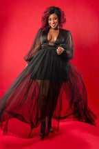 Black Champagne Gown Mother's Wedding Dress Evening Dress