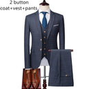 Blazer Pants Vest 3 Pieces Suit Set / Men's Fashion Banquet Business British Style Slim High End Custom Plaid Blazers Trousers
