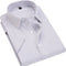 Blue Striped Men's Shirt Short Sleeved Youth Business Work Uniform Casual Blue White Vertical Flower Men's Shirt
