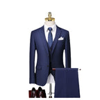 British Suit Men's Three Piece Slim Business Professional Formal Dress Groom's Wedding Dress Grey Casual Suit