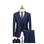 British Suit Men's Three Piece Slim Business Professional Formal Dress Groom's Wedding Dress Grey Casual Suit