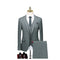 British Suit Men's Three Piece Slim Business Professional Formal Dress Groom's Wedding Dress Grey Casual Suit