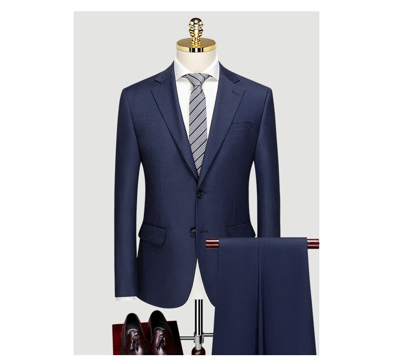 British Suit Men's Three Piece Slim Business Professional Formal Dress Groom's Wedding Dress Grey Casual Suit