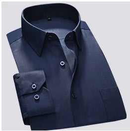 Business Fashion Long Sleeved Lapel Formal Attire Classic Shirt Men's Clothing