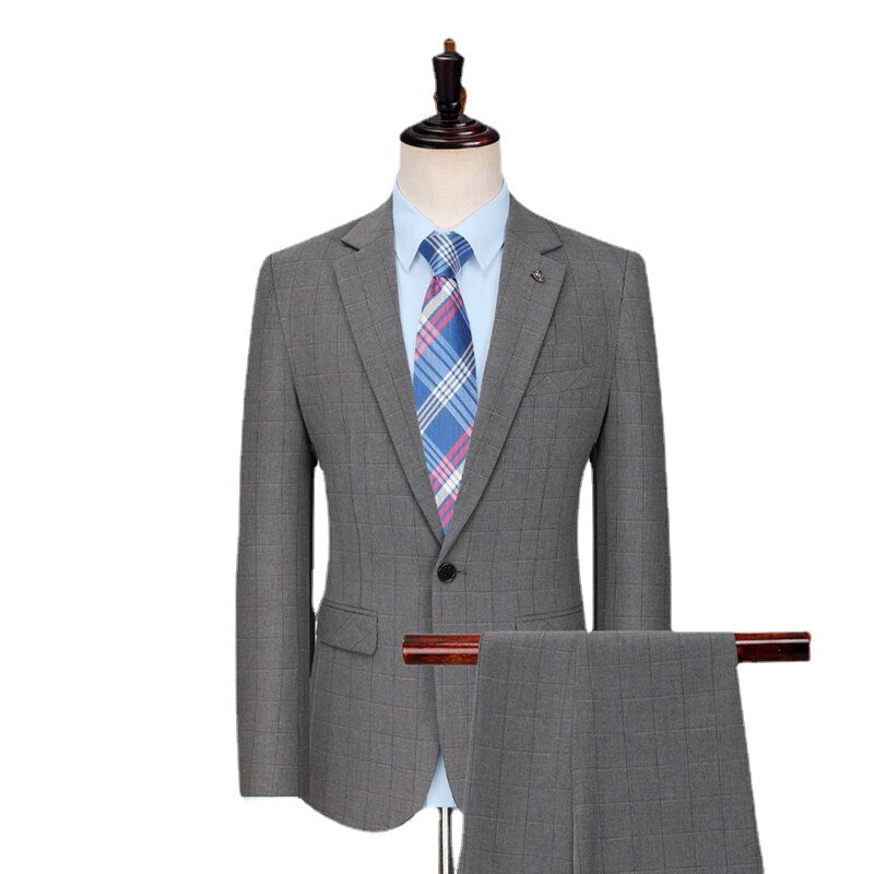 Business Men's Groom Suit Pants Groom Wedding Banquet Slim Fitting Suit Set