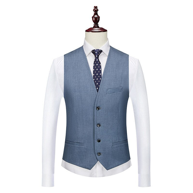 Business Men's Groom Suit Pants Groom Wedding Banquet Slim Fitting Suit Set