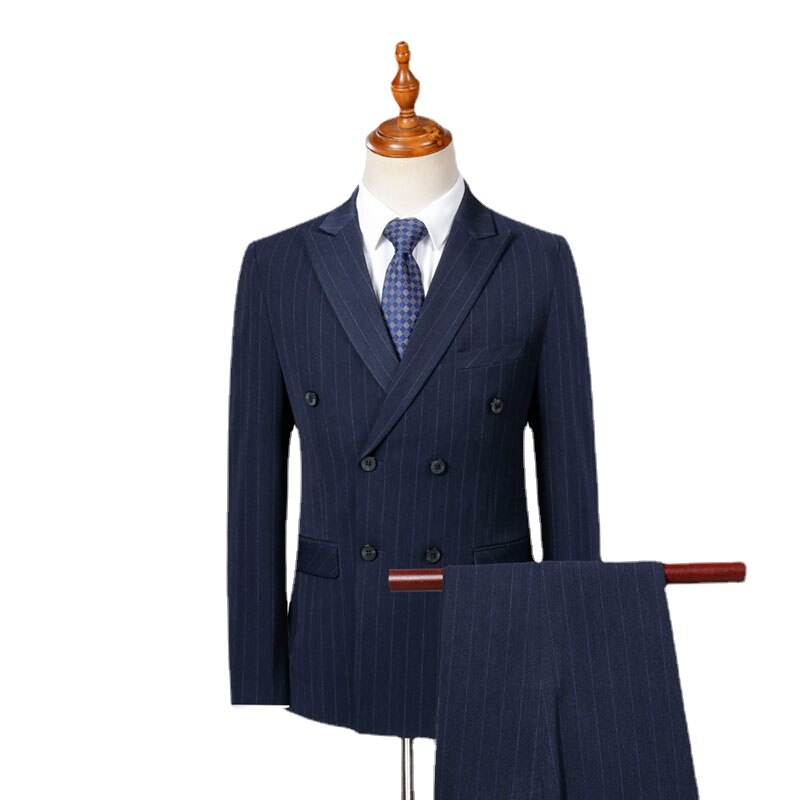 Business Men's Groom Suit Pants Groom Wedding Banquet Slim Fitting Suit Set