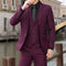 Business Men's Groomsmen Blazers Trousers Groom Wedding Dress Banquet Solid Color Slim Fit Suit Jacket Coat Vest Pants Set 3 Pcs