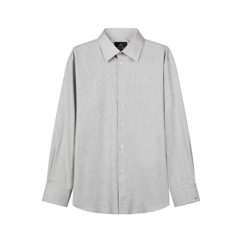 Casual Slim Cotton Korean Fashion Plain Gray Shirt for Men