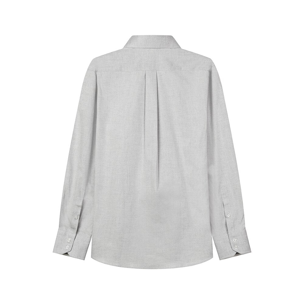 Casual Slim Cotton Korean Fashion Plain Gray Shirt for Men