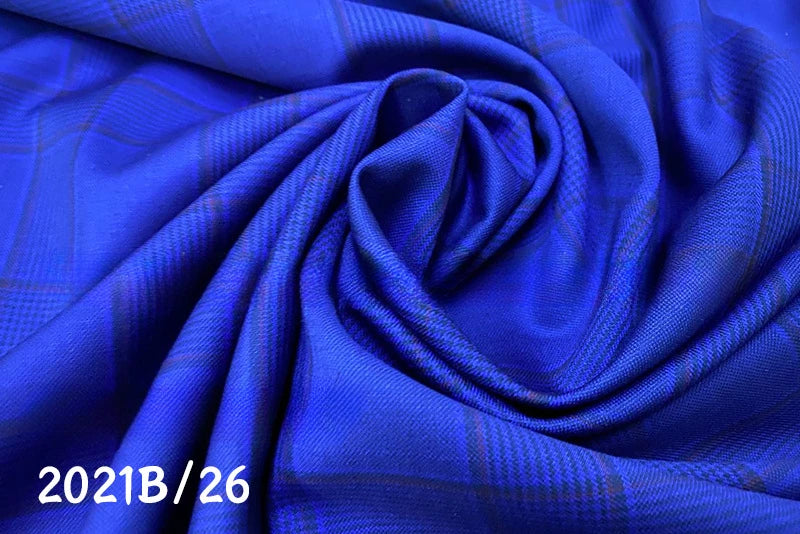 Checkered Colored Worsted Wool Suit Fabric for Men's and Tailor Make suit Blended Wool Suit