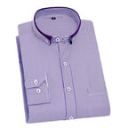 Chinese Style White Men's Long Sleeved Shirt Chinese Standing Collar Solid Color Business Loose Fitting Round Zhongshan Shirt