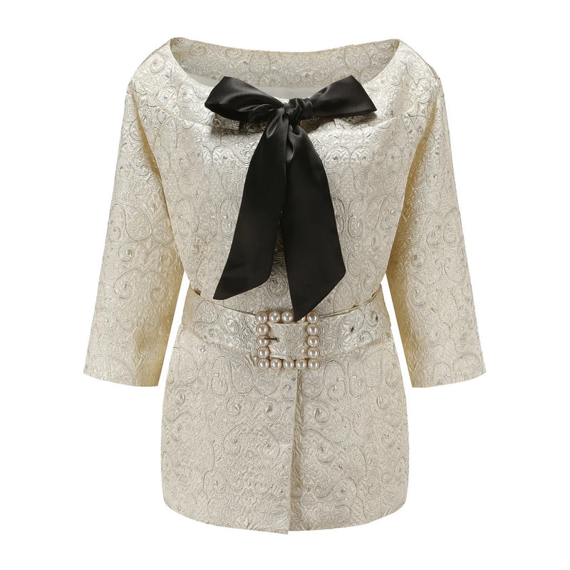 Customize Plus Size Tailor Shop Made Mothers Beige Blazer for Wedding Outfit Pale Brocade Jacket and Pants Mother of Bride Suits