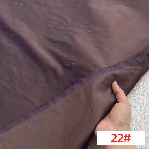 Customized 138cm Wide Solid Color Shuanggong Slub Fabric Skinny Gorgeous Color Multicolor Garment DIY Thai Raw Silk for Suit