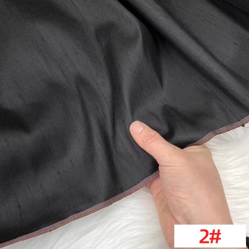 Customized 138cm Wide Solid Color Shuanggong Slub Fabric Skinny Gorgeous Color Multicolor Garment DIY Thai Raw Silk for Suit