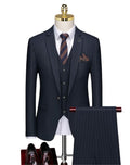 Customized 3-piece Set of Fashionable Men's Formal Business Slim Fitting Suit Wedding Banquet Dress