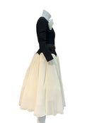 Customized Elegant Black and White Color Matching Personalized Dinner Dress