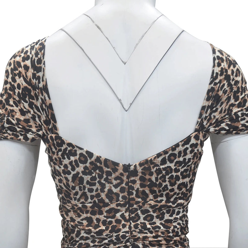 Customized Leopard Print Thin Dress for Bride's Mother's Wedding Party Dress