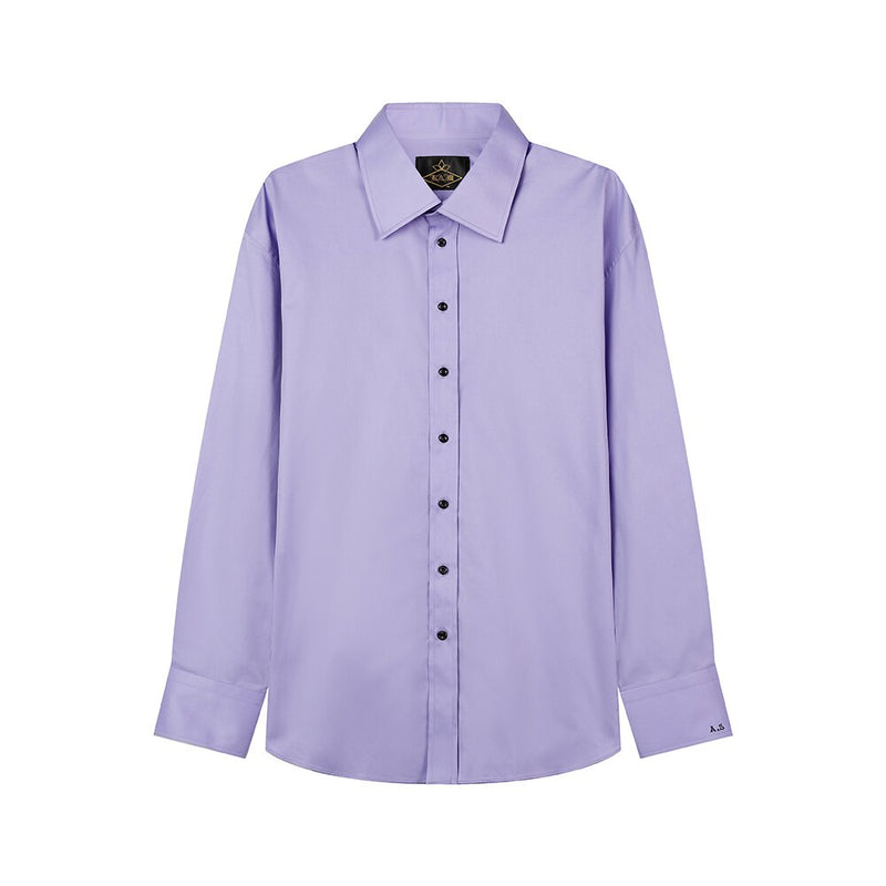 Customized Men's Fashion Slim Fall Pure Purple Shirt