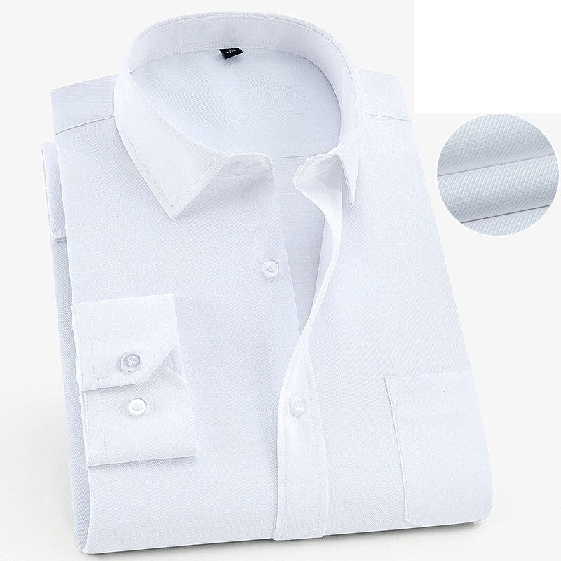 Customized Men's Wrinkle Resistant Business Slim Fitting Long Sleeved Shirt