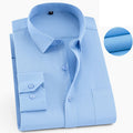 Customized Men's Wrinkle Resistant Business Slim Fitting Long Sleeved Shirt