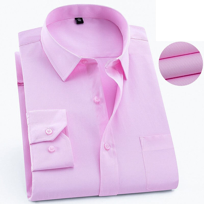Customized Men's Wrinkle Resistant Business Slim Fitting Long Sleeved Shirt