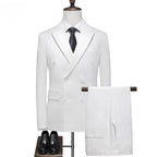 Customized New Men's Three Piece Wedding and Groom Banquet Suit White Set