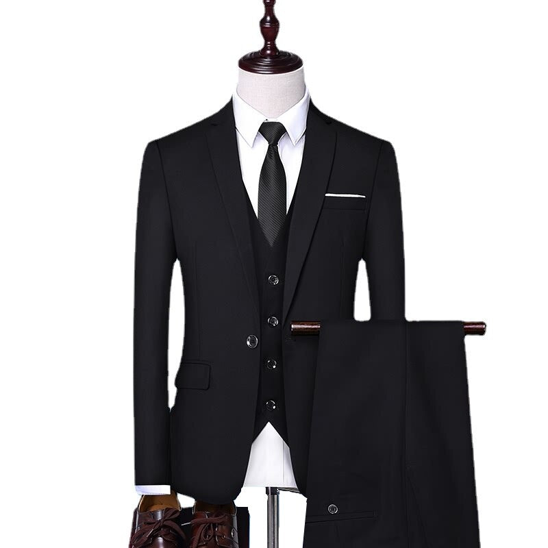 Customized Office 3-piece Set for Men's Wedding Formal Attire Slim Fitting and Comfortable Suit Jacket Business Suit