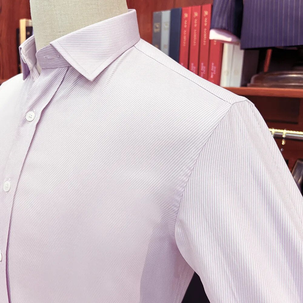 Customized Purple Long Sleeved Casual Japanese Minimalist Men's Shirt