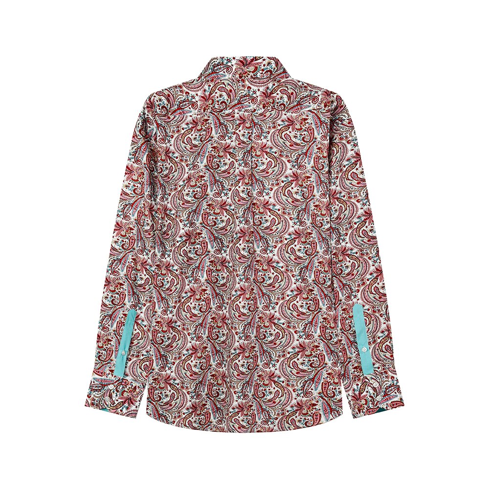 Customized Slim Autumn Long Sleeve Business Fashion Red Printed Shirt