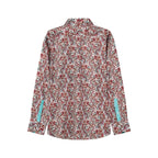 Customized Slim Autumn Long Sleeve Business Fashion Red Printed Shirt