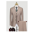 Customized Suit Men's Business Casual Bridegroom Wedding Dress Korean Edition Slim Customized Brown Stripe Formal Suit Men's Set
