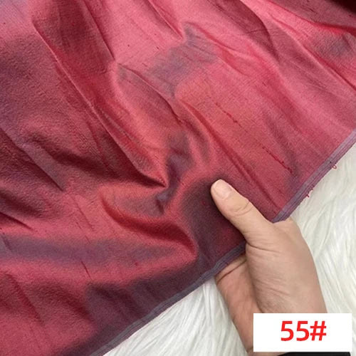 Customized Wide Solid Color Shuanggong Slub Fabric Skinny Gorgeous Color Multicolor Garment DIY Thai Raw Silk for Suit