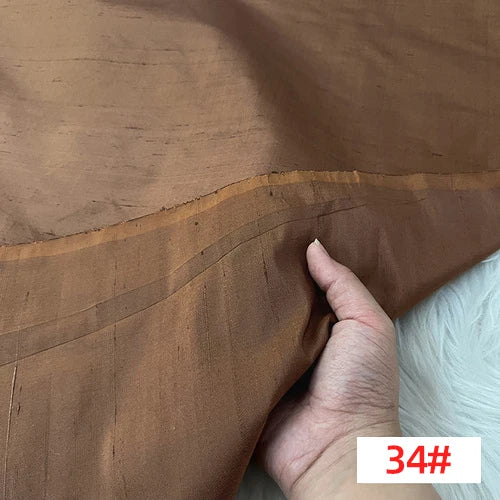 Customized Wide Solid Color Shuanggong Slub Fabric Skinny Gorgeous Color Multicolor Garment DIY Thai Raw Silk for Suit