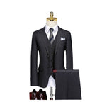 Customized Suit Light Luxury Korean Version Slim Fit Men's Three-piece Striped Suit Italian Style