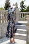 Dark Blue Tailor Make Mother of The Bride Dresses Plus Size Half Sleeves Groom Wedding Floor Length Pleated Chiffon Abito Mamma