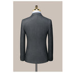 Double Breasted Business Suit Men's Slim Fitting Bridegroom's Wedding Dress British Style Stripe Customization